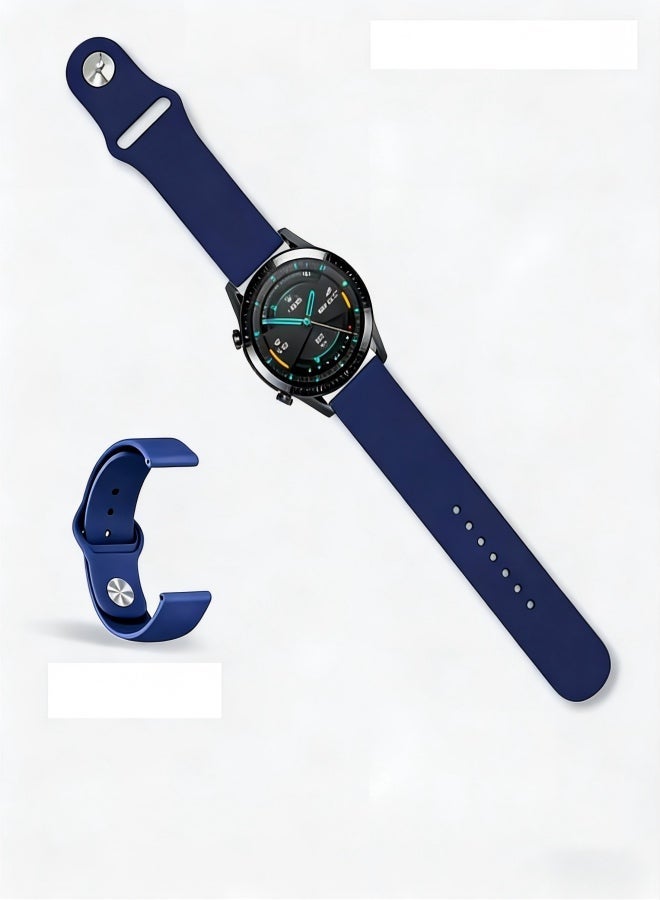 Adjustable Soft Silicone Sport Strap Replacement Band for GT/GT2 46mm,blue - Image 1